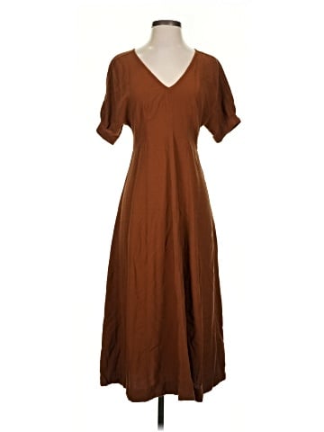 Madewell Wide V-Neck Seamed Midi Dress (view 1)