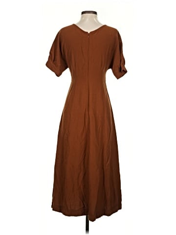 Madewell Wide V-Neck Seamed Midi Dress (view 2)