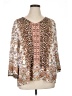 Chico's Brown 3/4 Sleeve Blouse Size XL (3) - photo 1
