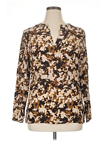 Lafayette 148 New York Long Sleeve Silk Top (view 1)