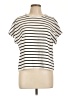 Cable & Gauge Stripes Ivory Short Sleeve Top Size L - photo 1