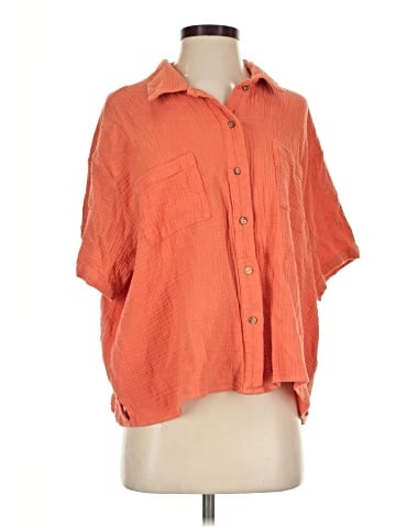 She + Sky 3/4 Sleeve Button-Down Shirt (view 1)