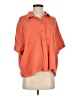 She + Sky Orange 3/4 Sleeve Button-Down Shirt Size S - photo 1