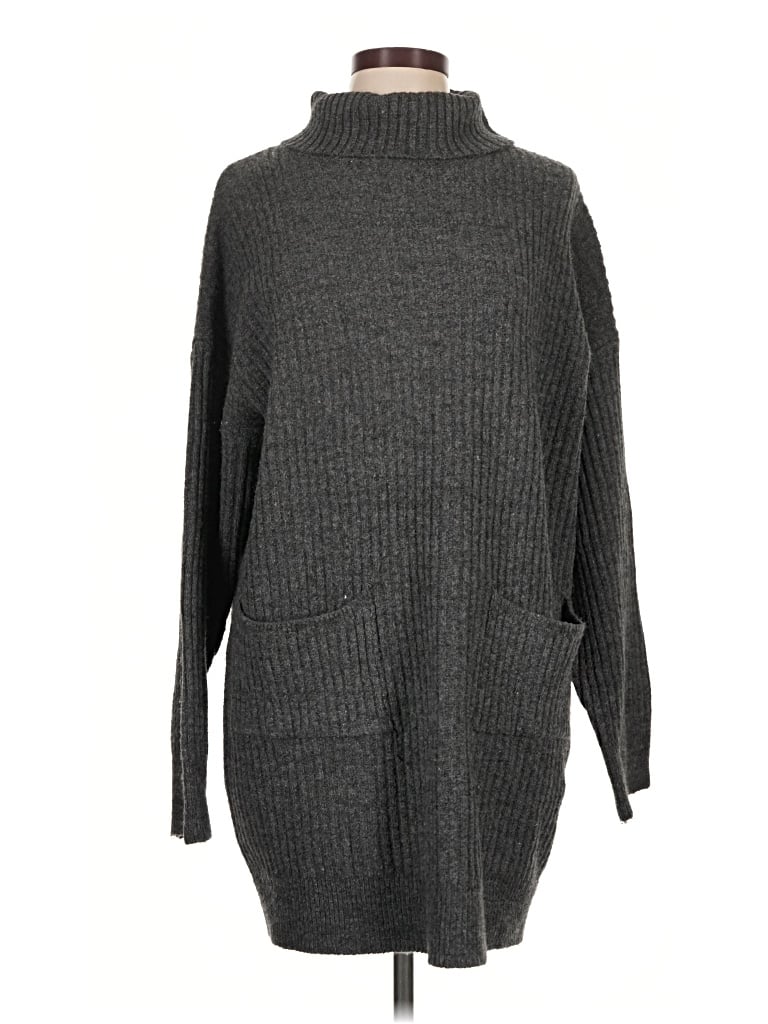 Pre-owned Acoa Collection Turtleneck Sweater In Gray