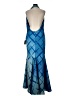 Halston 100% Polyester Argyle Blue Cocktail Dress Size 16 - photo 2