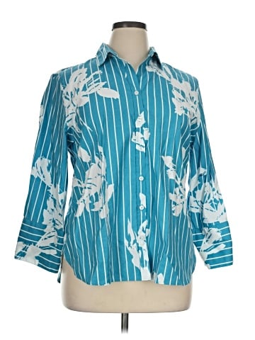 Chico's 3/4 Sleeve Button-Down Shirt (view 1)