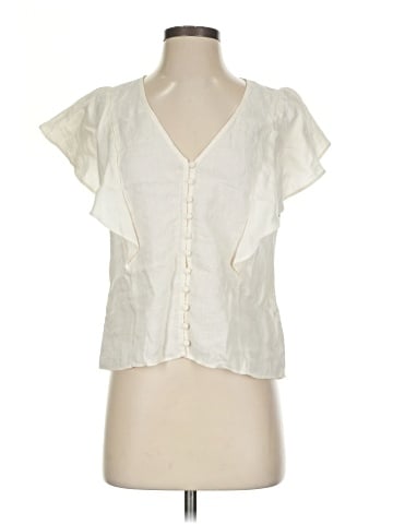 Madewell Linen Carmelina Flutter-Sleeve Top (view 1)