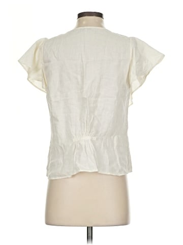 Madewell Linen Carmelina Flutter-Sleeve Top (view 2)