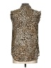 Zara Basic Animal Print Brown Sleeveless Button-Down Shirt Size L - photo 2