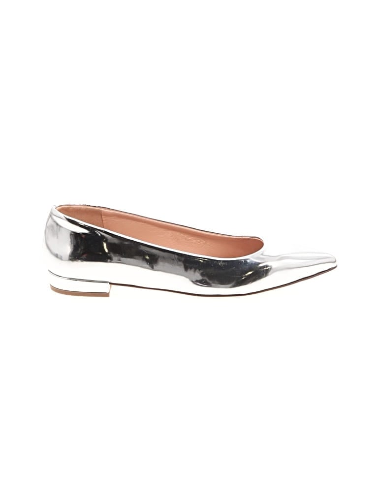 Pre-owned Jcrew Flats In Silver