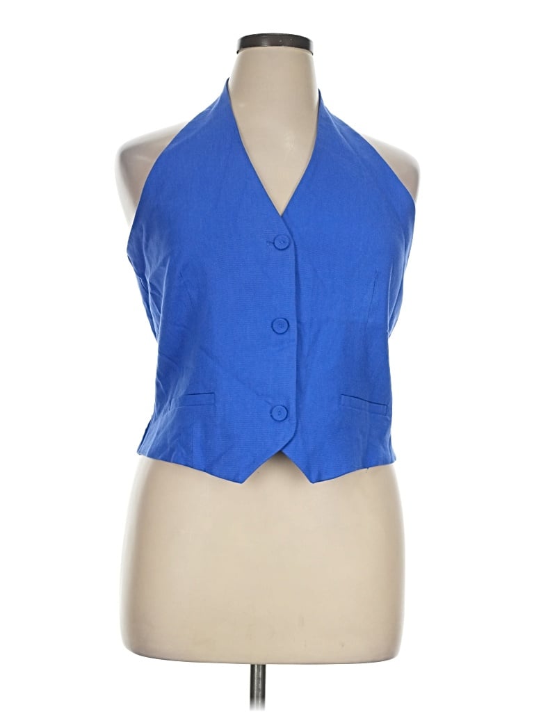 Pre-owned Nicole Miller Sleeveless Blouse In Blue