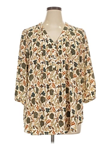 Rose + Olive 3/4 Sleeve Blouse (view 1)