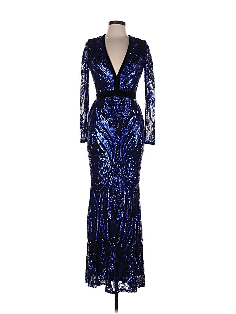 Pre-owned Assorted Brands Cocktail Dress In Blue