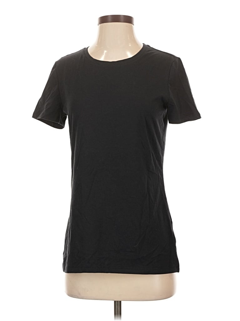 Pre-owned Amazon Essentials Short Sleeve Top Black Crew Neck Tops