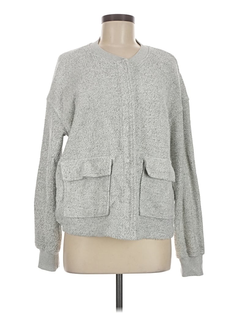 Pre-owned Three Dots Cardigan Sweater In Gray