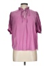 Rose + Olive 100% Polyester Purple 3/4 Sleeve Blouse Size L - photo 1