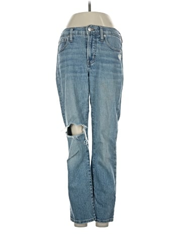 Madewell The Petite Mid-Rise Perfect Vintage Jean in Ainsdale Wash: Knee-Rip Edition (view 1)