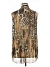 Ashley Stewart 100% Polyester Animal Print Brown Sleeveless Blouse Size 14-16W - photo 2