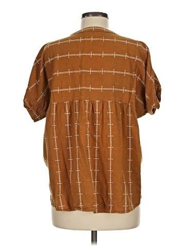Madewell Lakeline Popover Shirttail Top in Jacquard Stripe (view 2)