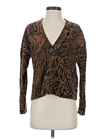 Madewell Tigerized Cameron Ribbed Cardigan Sweater in Coziest Yarn (view 1)