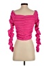Line & Dot Pink 3/4 Sleeve Top Size S - photo 2