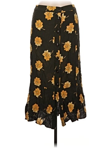 Madewell Side-Button Ruffle-Hem Midi Skirt in Fall Flowers (view 1)