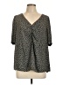 Ann Taylor LOFT 100% Polyester Gray Short Sleeve Blouse Size L - photo 1
