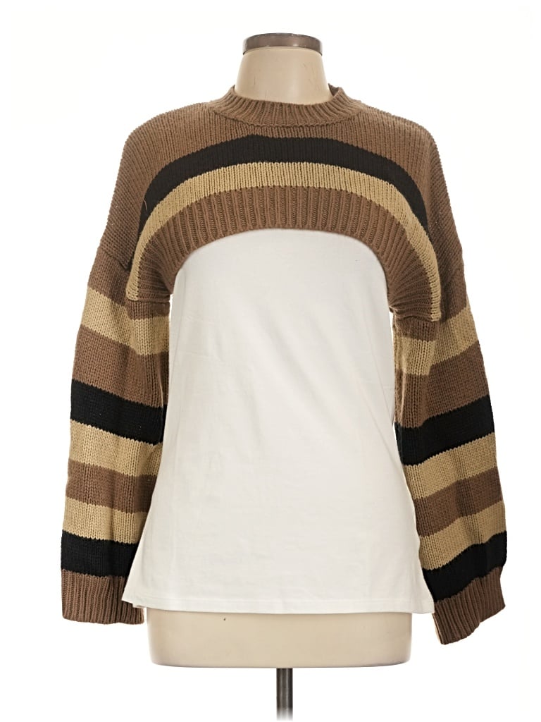 Pre-owned Shein Pullover Sweater In Brown