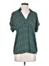 CAbi 100% Polyester Green Short Sleeve Blouse Size XS - photo 1