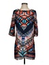 Bebop 100% Polyester Print Blue Casual Dress Size S - photo 1