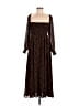 CAARA 100% Polyester Polka Dots Brown Casual Dress Size M - photo 1