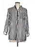 Mix & CO Stripes Silver Long Sleeve Blouse Size L - photo 1