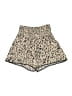 Three Dots 100% Rayon Animal Print Gold Shorts Size S - photo 1
