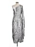 Renee C. 100% Polyester Metallic Silver Cocktail Dress Size L - photo 2