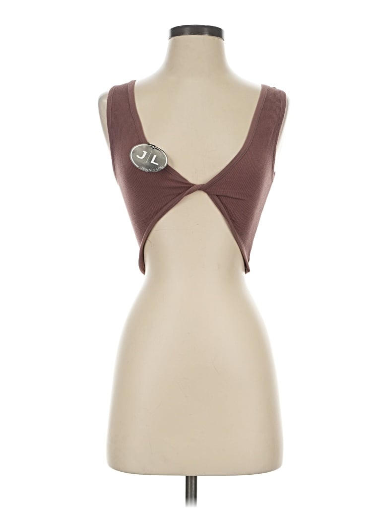 Pre-owned By Together Tank Top Brown Plunge Neckline Tops