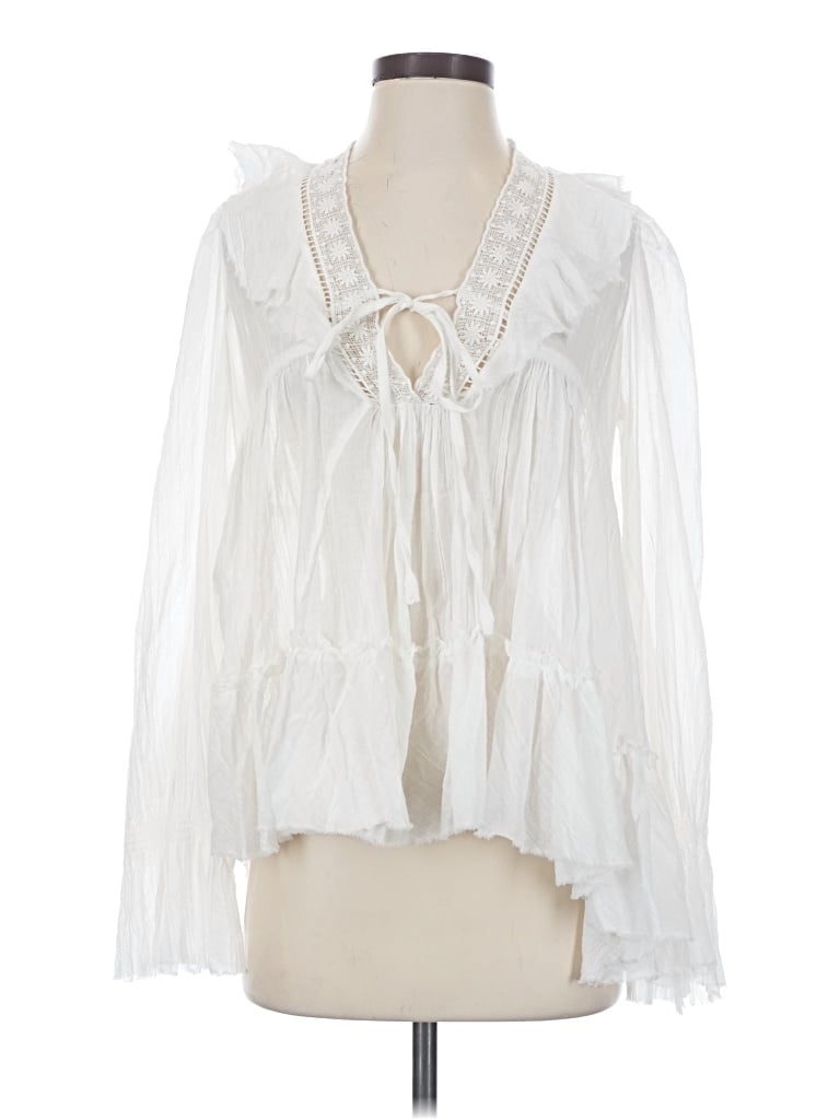 Kimchi Blue Long Sleeve Blouse In White