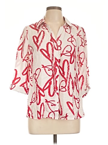 Sara Michelle 3/4 Sleeve Button-Down Shirt (view 1)