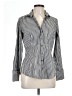 Express Design Studio Stripes Silver Long Sleeve Blouse Size L - photo 1