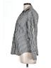 Express Design Studio Stripes Silver Long Sleeve Blouse Size L - photo 5
