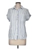 Be Cool Stripes Blue Short Sleeve Button-Down Shirt Size M - photo 1