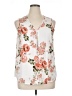 Unbranded 100% Polyester Floral White Sleeveless Blouse Size XL - photo 1