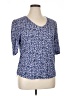 Lands' End Blue Short Sleeve Blouse Size XL - photo 1