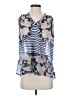 CAbi 100% Polyester Paisley Blue Sleeveless Blouse Size XS - photo 1