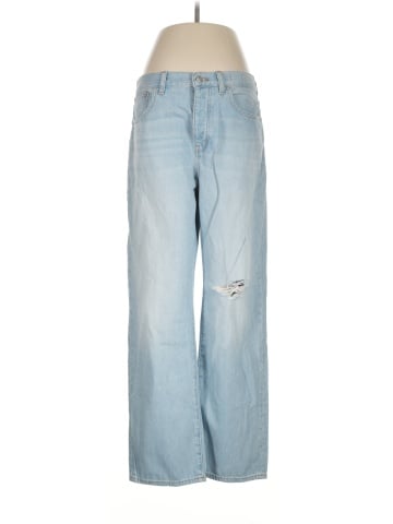 Madewell Low-Slung Straight Jeans in Fitzgerald Wash: Ripped Edition (view 1)