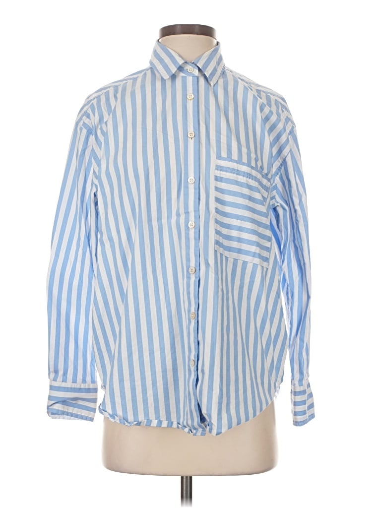 Pre-owned Ayr Long Sleeve Polo Shirt In Blue
