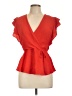 Monteau Red Short Sleeve Blouse Size L - photo 1