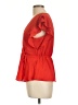 Monteau Red Short Sleeve Blouse Size L - photo 5