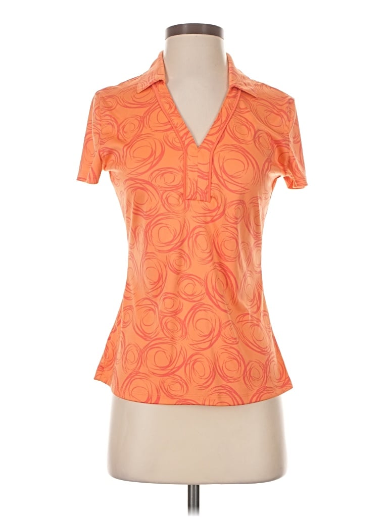 Pre-owned Pga Tour Short Sleeve Polo Shirt In Orange