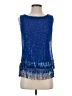 M.S.S.P. 100% Polyester Blue Sleeveless Blouse Size S - photo 1