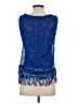 M.S.S.P. 100% Polyester Blue Sleeveless Blouse Size S - photo 2
